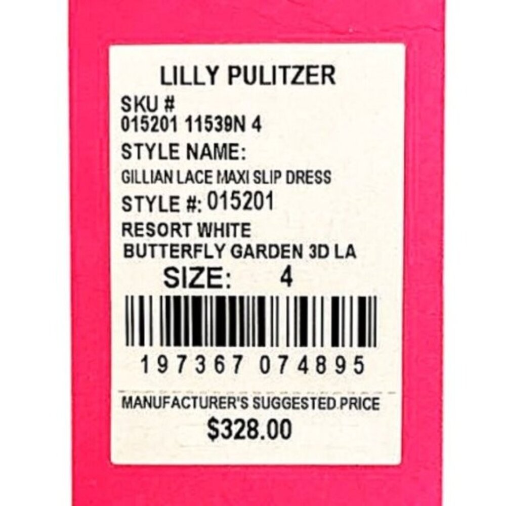 Lilly Pulitzer Gillian Maxi Dress in Butterfly Garden 3D Lace NWT - Size 4 - Picture 5 of 6